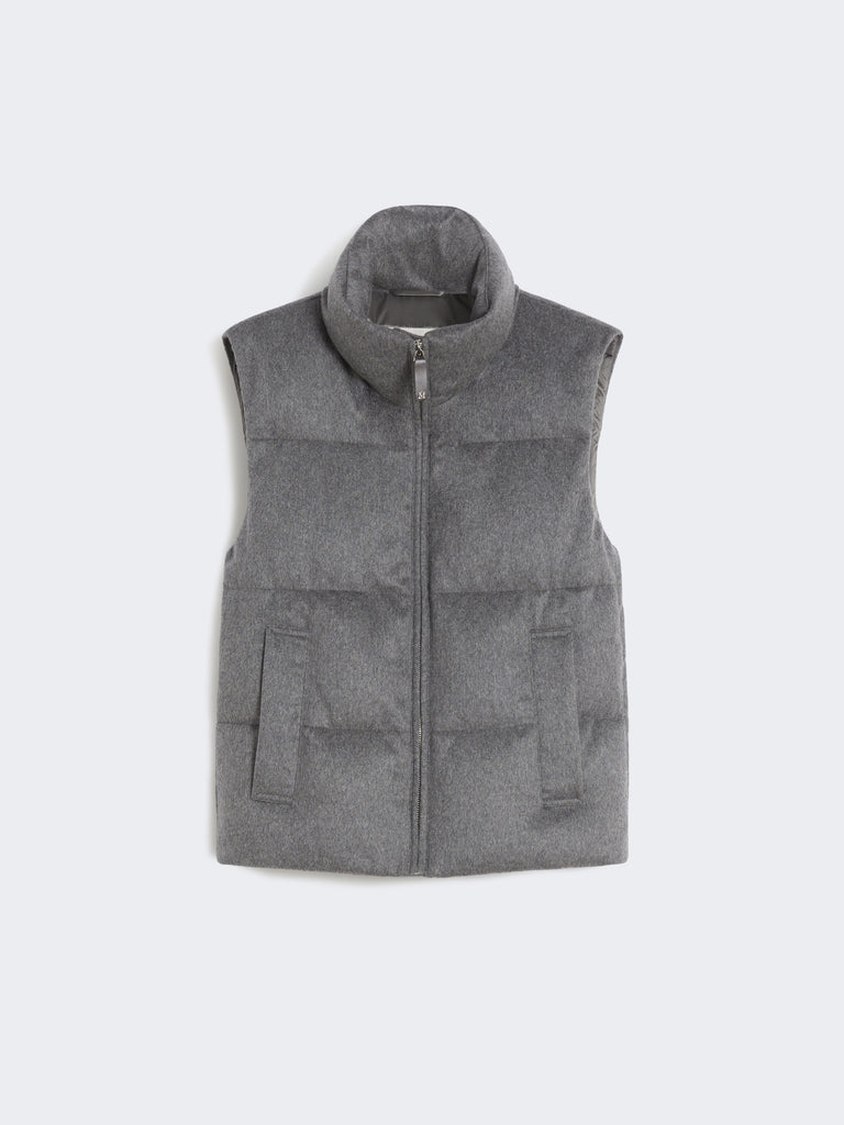 max mara water-repellent padded cashmere and canvas gilet