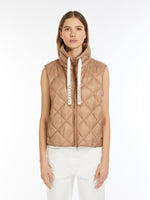 Water-Repellent Canvas Padded Gilet for Women - Camel - Max Mara UAE