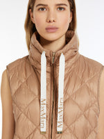 Water-Repellent Canvas Padded Gilet for Women - Camel - Max Mara UAE