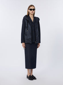 Water-Repellent Padded Canvas Hooded Gilet for Women - Midnightblue - Max Mara UAE