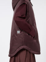 Padded, Hooded Gilet In Water-Repellent Canvas for Women - Bordeaux - Max Mara UAE