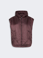 Padded, Hooded Gilet In Water-Repellent Canvas for Women - Bordeaux - Max Mara UAE