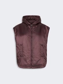 max mara padded, hooded gilet in water-repellent canvas for women