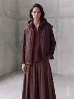 max mara padded, hooded gilet in water-repellent canvas for women