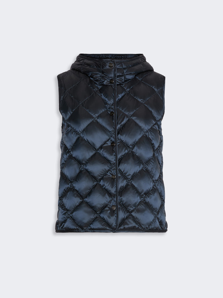 max mara water-repellent iridescent canvas padded gilet
