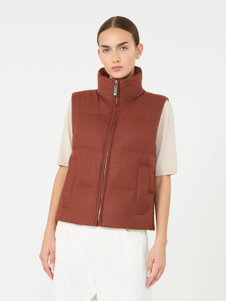 max mara padded cashmere blend gilet