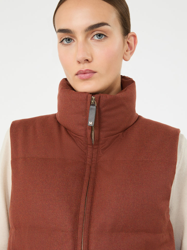 max mara padded cashmere blend gilet