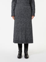 Flared Alpaca-Blend Skirt for Women - Dark Grey - Max Mara UAE