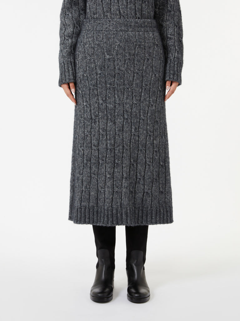 max mara flared alpaca-blend skirt
