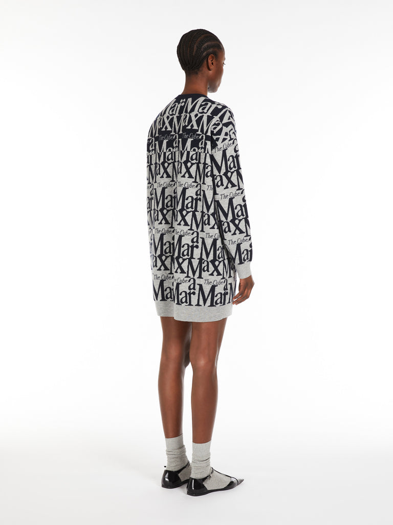 Jacquard-knit wool and cashmere dress