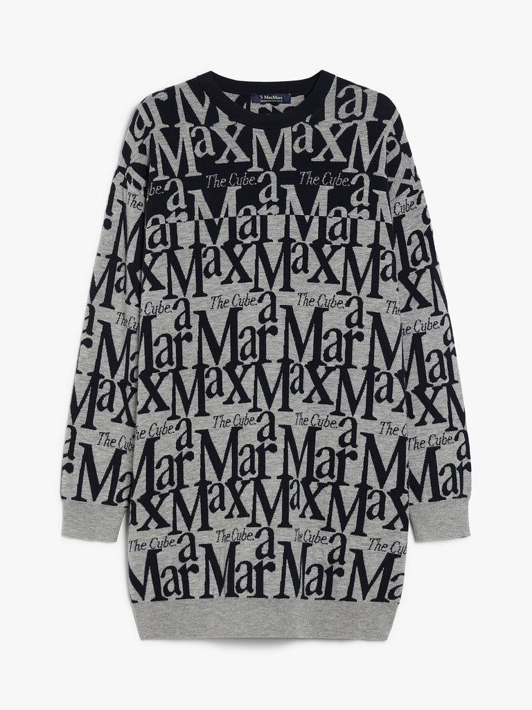 max mara jacquard-knit wool and cashmere dress