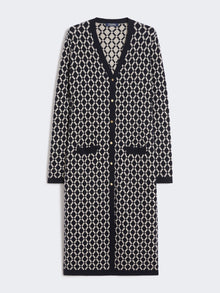 max mara long jacquard wool cardigan for women