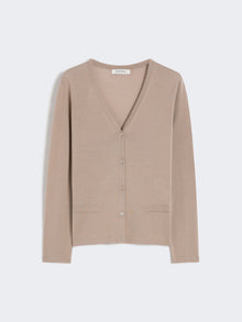 Wool Yarn Cardigan for Women - Turtledove - Max Mara UAE