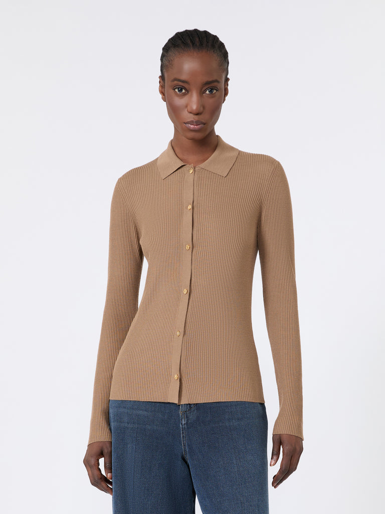 max mara woollen yarn fitted cardigan