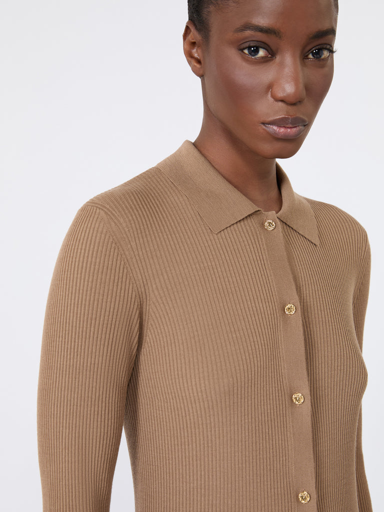 max mara woollen yarn fitted cardigan