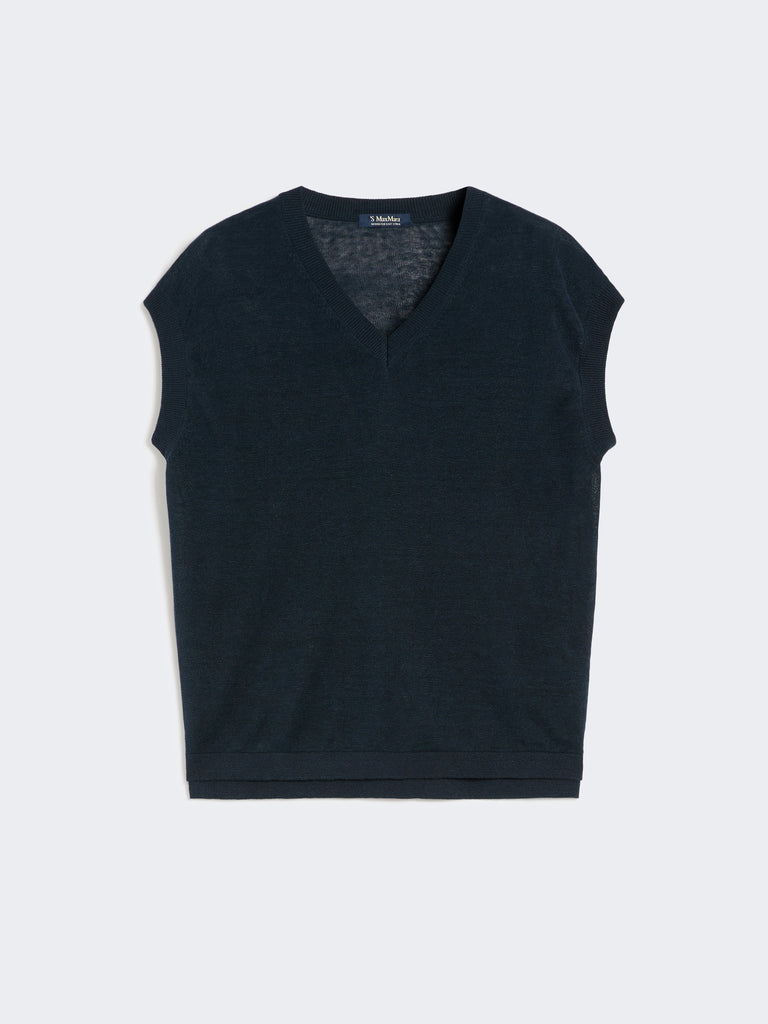 max mara linen yarn waistcoat