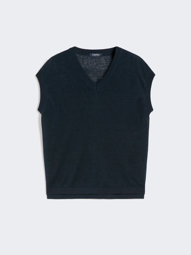 max mara linen yarn waistcoat for women