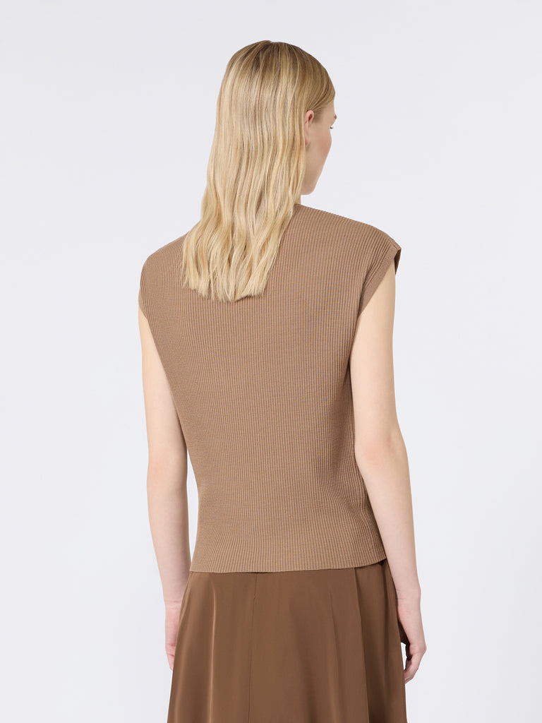 max mara ribbed woollen yarn gilet