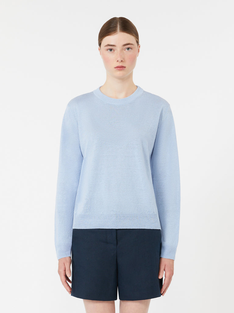 max mara linen yarn crew-neck sweater