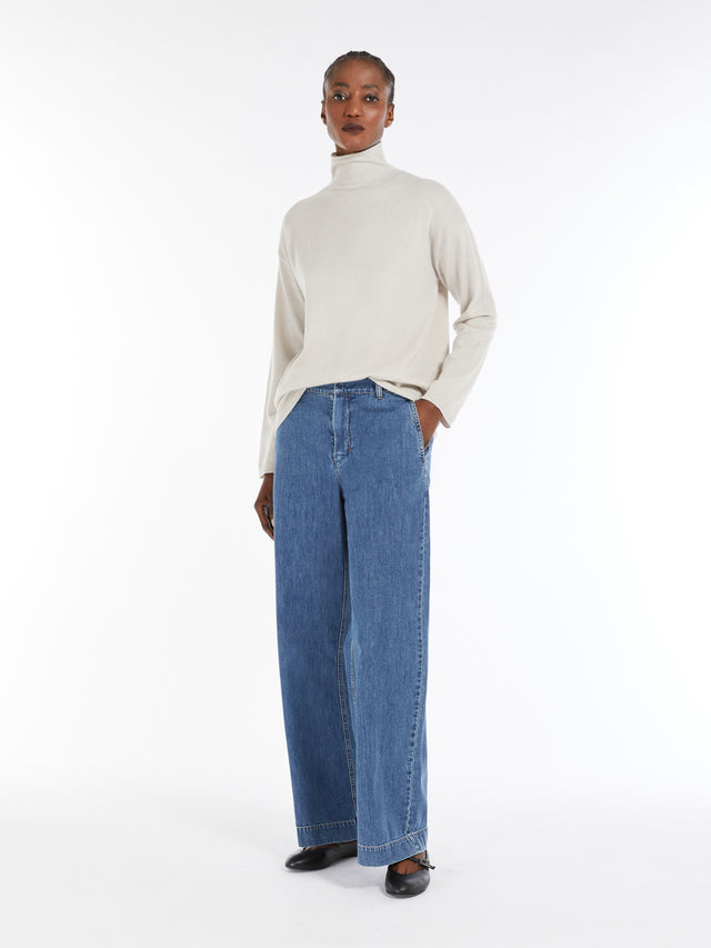 Wool Turtleneck for Women - Pearl Grey - Max Mara UAE