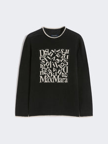 Jacquard-Logo Linen Sweater for Women - Black - Max Mara UAE