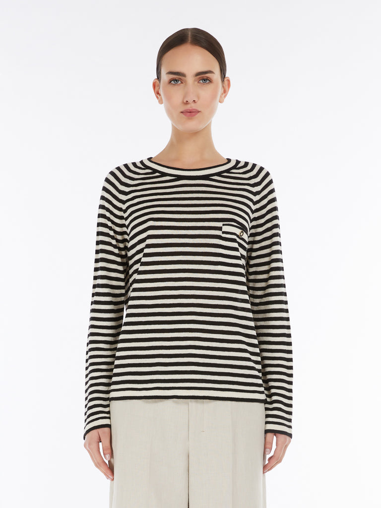 max mara striped linen yarn sweater