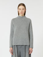 Wool and cashmere yarn polo-neck sweater