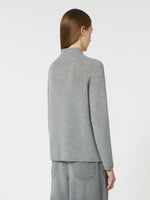 Wool and cashmere yarn polo-neck sweater