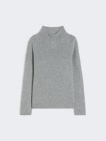 Wool and cashmere yarn polo-neck sweater