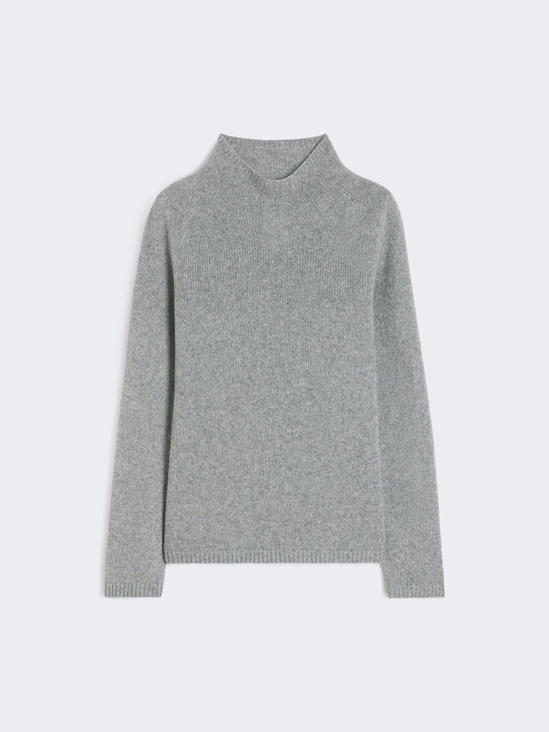 Wool and cashmere yarn polo-neck sweater