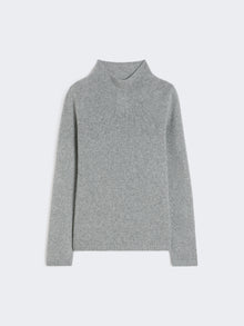 Wool and cashmere yarn polo-neck sweater