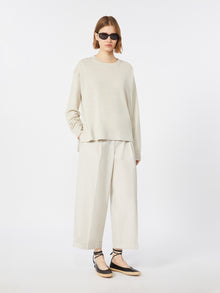 Linen Yarn Sweater for Women - Ivory - Max Mara UAE