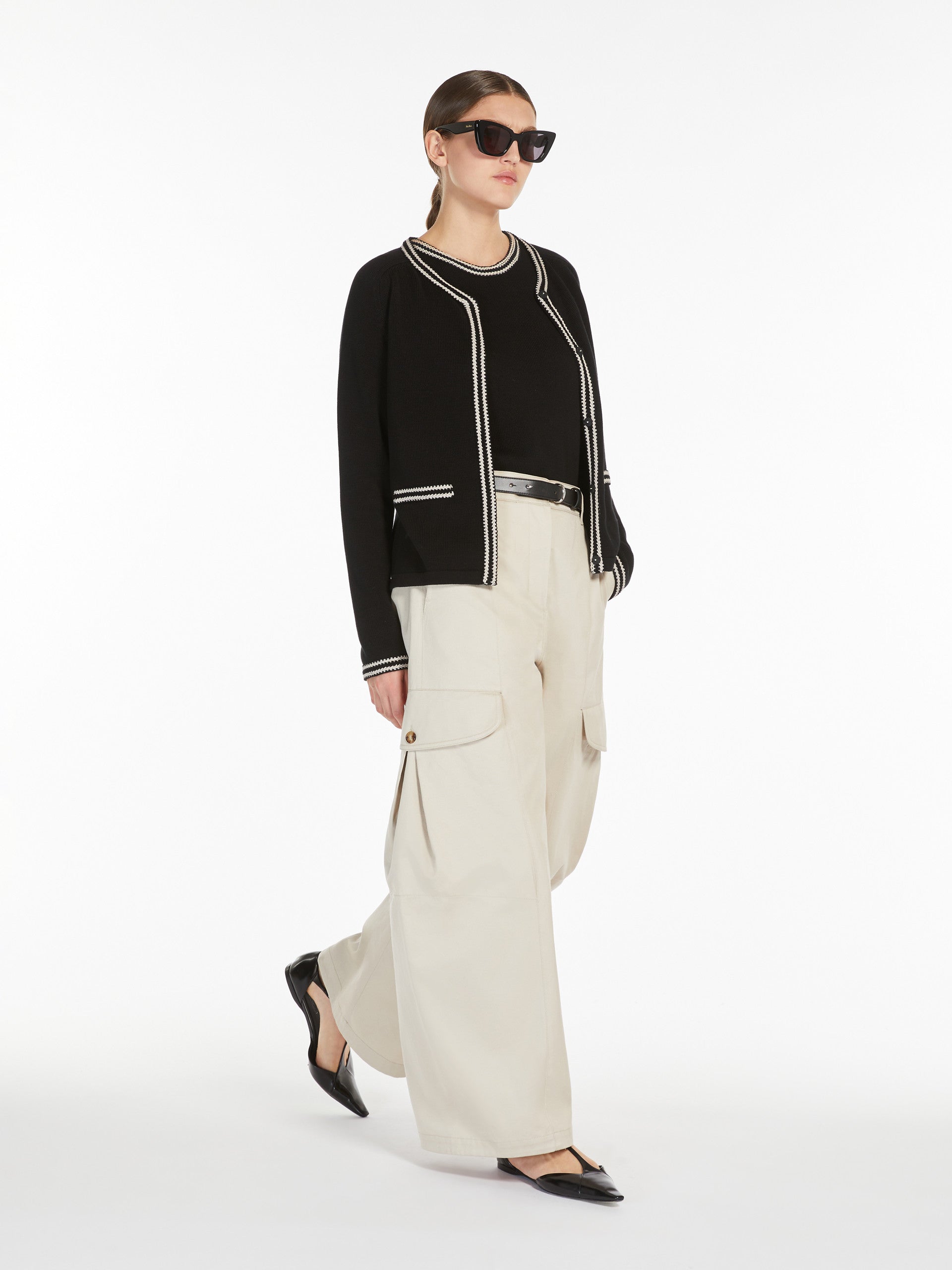 Cotton Yarn Top for Women - Black - Max Mara UAE