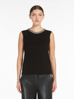 Cotton Yarn Top for Women - Black - Max Mara UAE