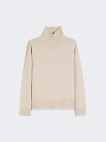 Boxy-Fit Wool And Cashmere Polo-Neck Sweater for Women - White - Max Mara UAE