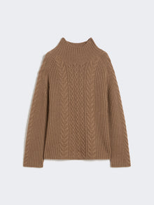 Cable-Knit Wool And Cashmere Polo-Neck Sweater for Women - Mud - Max Mara UAE