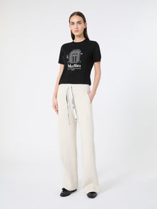 Wool Yarn T-Shirt for Women - Black - Max Mara UAE