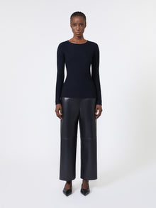 Ribbed Woollen Yarn Jumper for Women - Ultramarine - Max Mara UAE