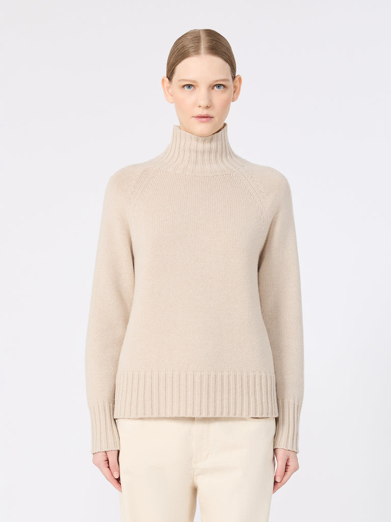 max mara wool and cashmere yarn polo-neck sweater