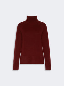 Wool and cashmere yarn polo-neck sweater
