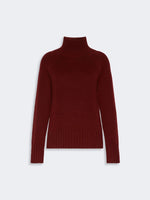 Wool and cashmere yarn polo-neck sweater
