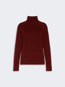 Wool And Cashmere Yarn Polo-Neck Sweater for Women - Bordeaux - Max Mara UAE