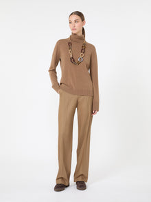 Max Mara Wool polo-neck sweater with branded patch detail for Women