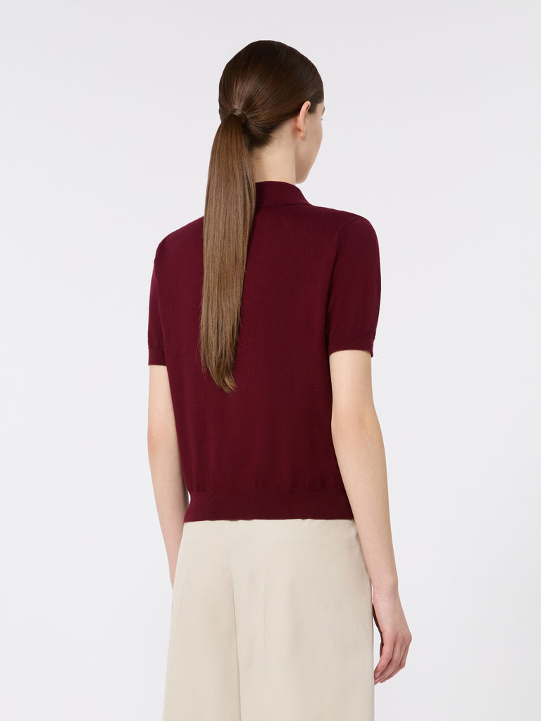 max mara polo shirt in cotton, silk and cashmere yarn