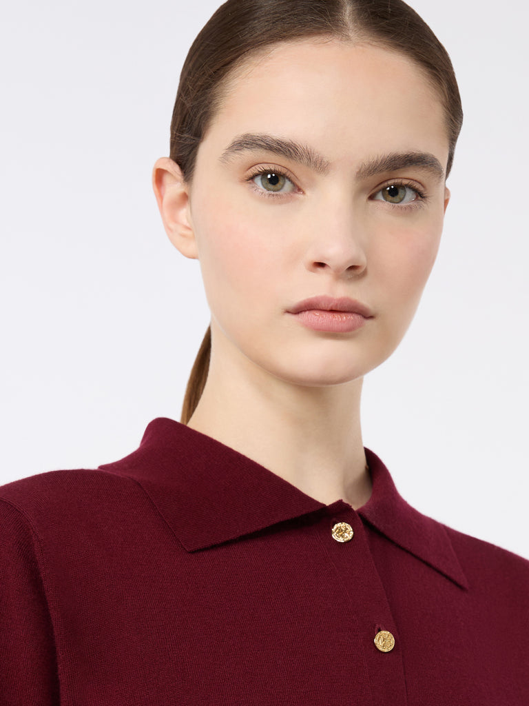 max mara polo shirt in cotton, silk and cashmere yarn