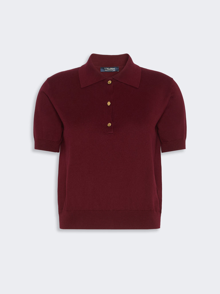 max mara polo shirt in cotton, silk and cashmere yarn