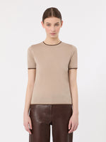 max mara short-sleeved woollen yarn jumper for women