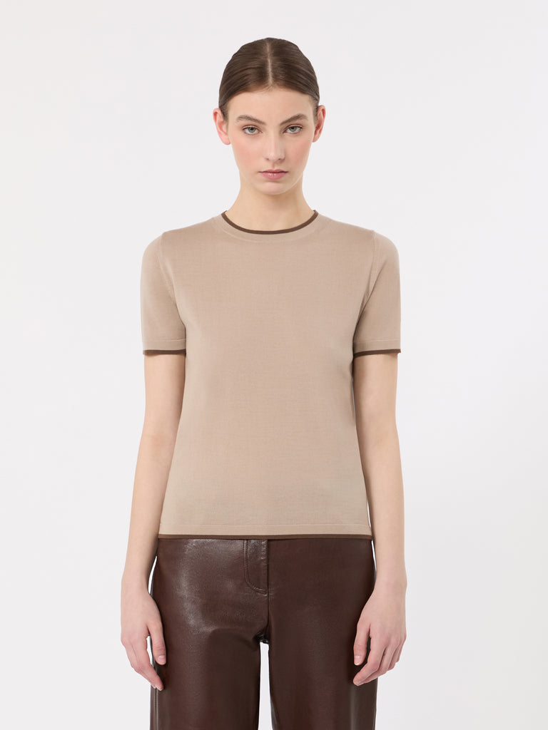 max mara short-sleeved woollen yarn jumper