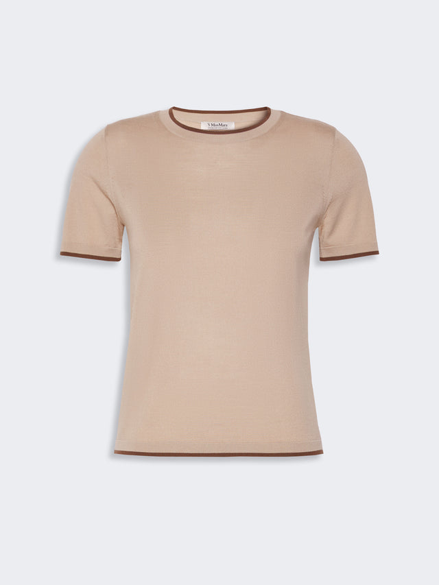 max mara short-sleeved woollen yarn jumper for women