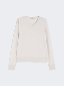 Wool Yarn Sweater for Women - White - Max Mara UAE